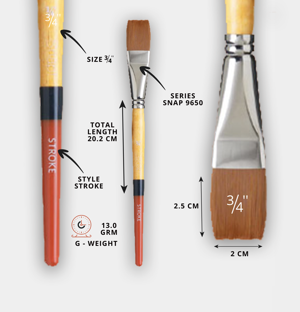 3:4” Inch. – GLS Brush