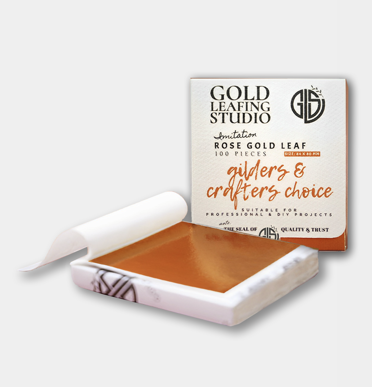 100 Rose Gold Leaf Flake Composition Gilding Leaf Sheets In - Foto 8